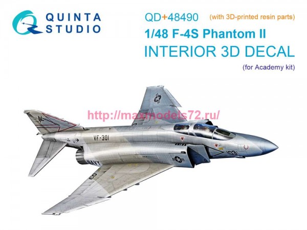 QD+48490   3D Декаль интерьера для F-4S Phantom II (Academy) (с 3D-печатными деталями) (thumb85153)